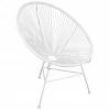 Westwing Collection Fauteuil acapulco blanc plastique tressé Bahia, larg. 81 x prof. 73 cm