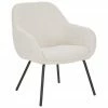 Westwing Collection Fauteuil cocktail en tissu bouclé blanc crème Jana, larg. 72 x prof. 68 cm