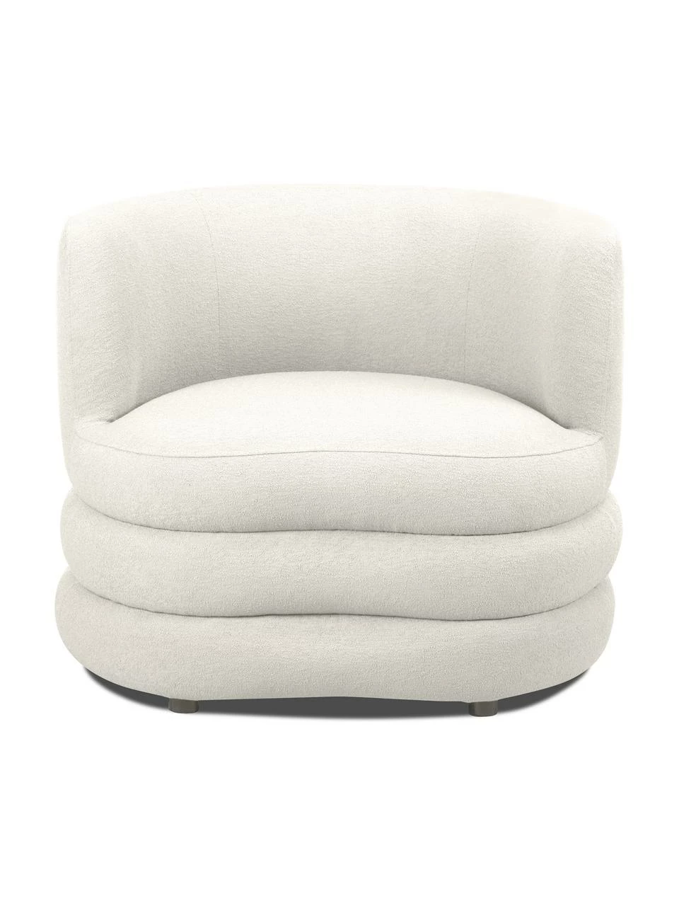 Alex Rivière x Westwing Collection Fauteuil design tissu bouclé beige clair Solomon, larg. 95 x prof. 80 cm – Image 6