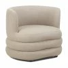 Westwing Collection Fauteuil design tissu bouclé gris clair Solomon, larg. 95 x prof. 80 cm