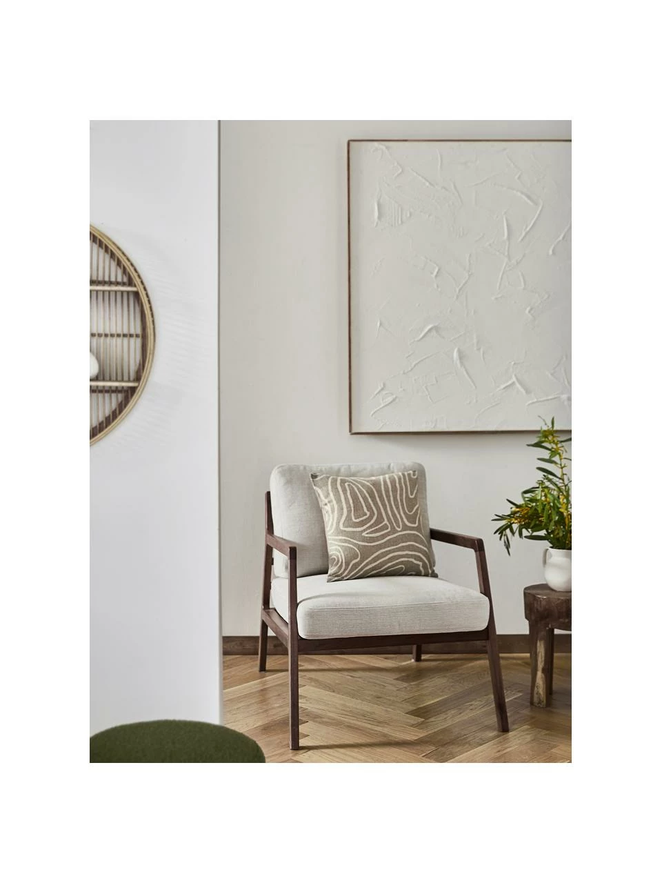 Westwing Collection Fauteuil lounge en bois Becky, larg. 73 x prof. 90 cmDisponibilité limitée – Image 3