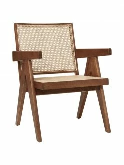 Westwing Collection Fauteuil lounge en cannage Sissi, larg. 58 x prof. 66 cm