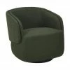 Westwing Collection Fauteuil pivotant tissu bouclé vert Irene, larg. 74 x prof. 70 cm