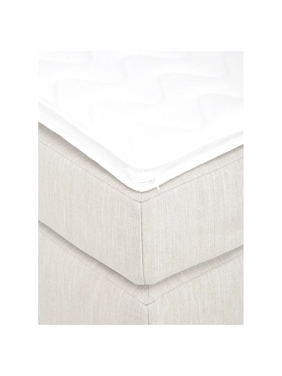 Westwing Collection Lit à sommier tapissier grège sans tête de lit Enya, 140 x 200 cm, indice de fermetĂ© 2 â Image 5