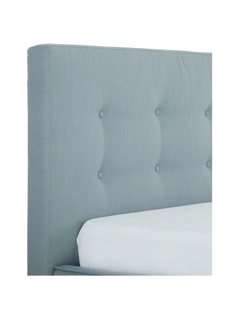 Westwing Collection Lit capitonné bleu Moon, 140 x 200 cm – Image 6