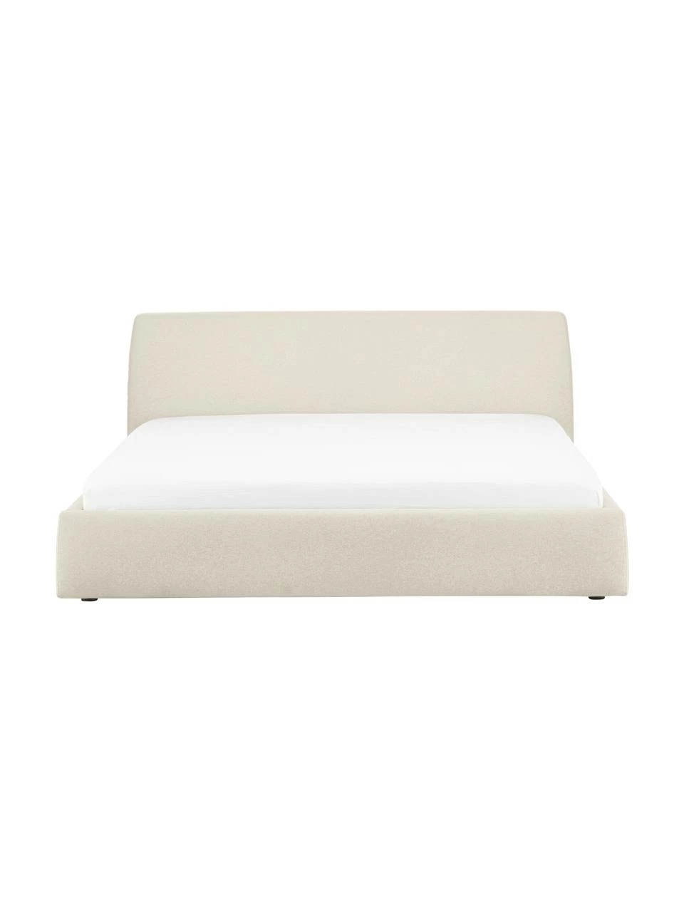 Westwing Collection Lit capitonné en tissu beige foncé Cloud, 160 x 200 cm – Image 4