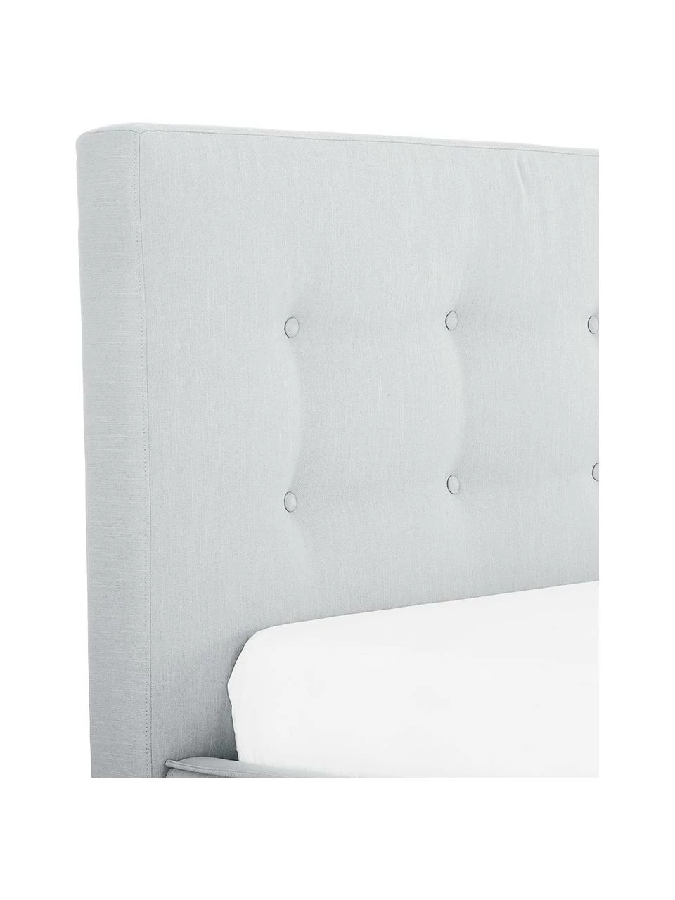 Westwing Collection Lit capitonné gris clair Moon, 140 x 200 cm – Image 6