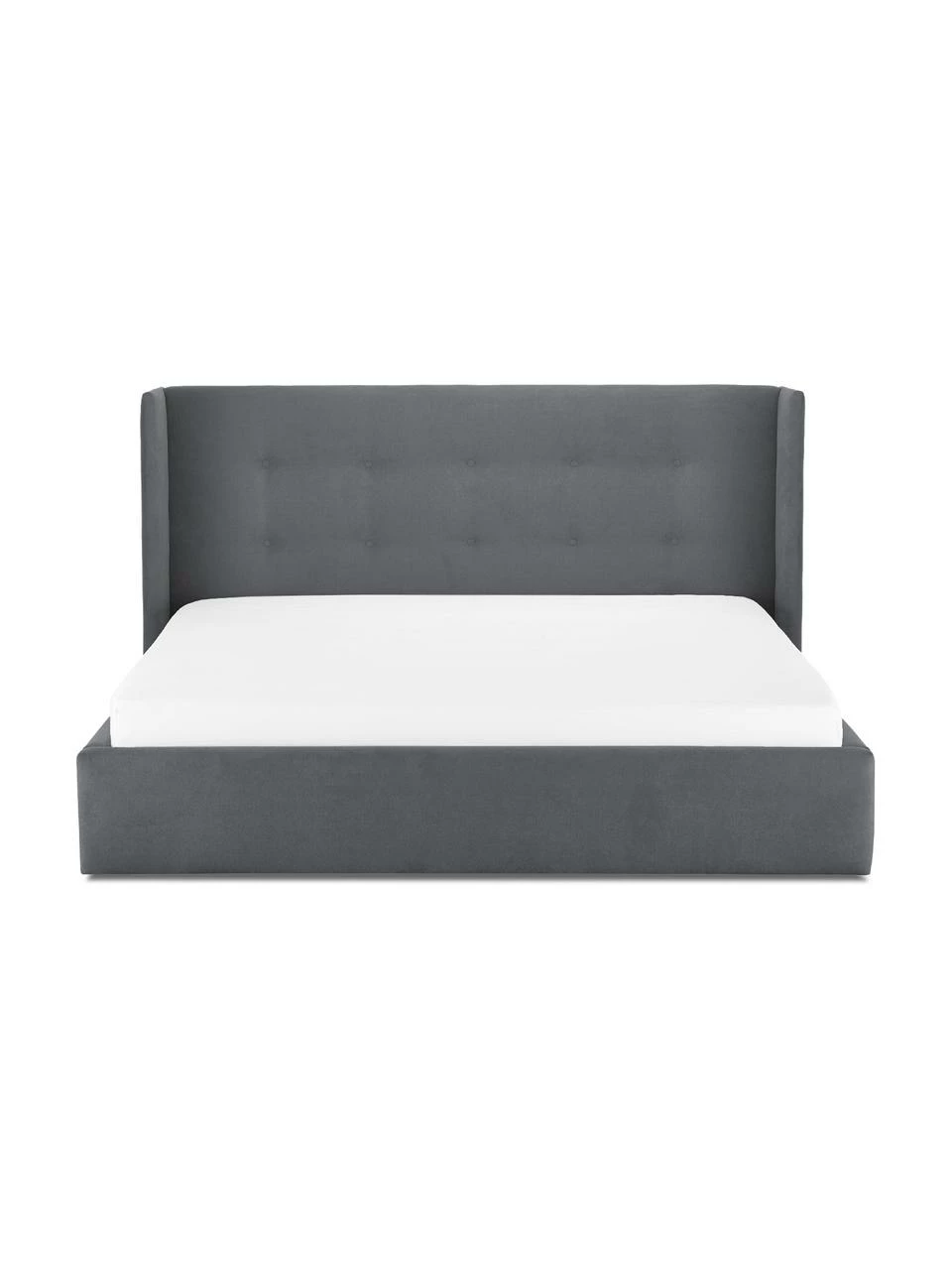 Westwing Collection Lit capitonné tissu anthracite Star, 140 x 200 cm – Image 5