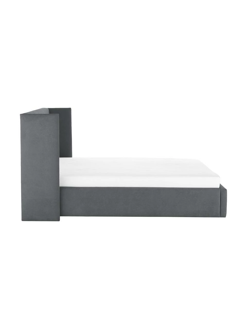 Westwing Collection Lit capitonné tissu anthracite Star, 140 x 200 cm – Image 6