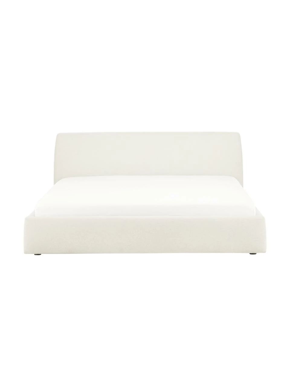 Westwing Collection Lit capitonné tissu beige Cloud, 160 x 200 cm – Image 5