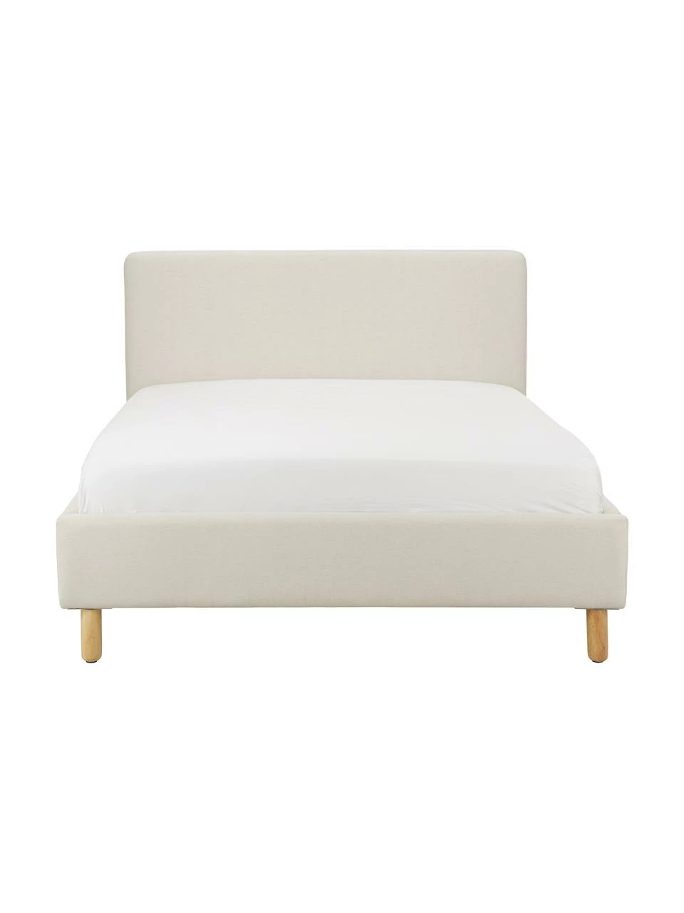 Westwing Collection Lit capitonné tissu blanc crème Nova, 140 x 200 cm – Image 5