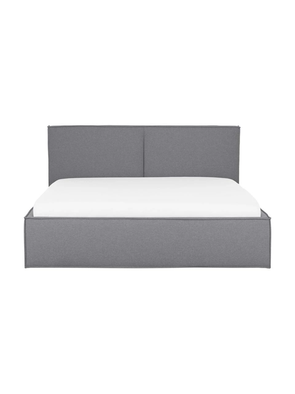 Westwing Collection Lit capitonné tissu gris foncé Dream, 140 x 200 cm – Image 5