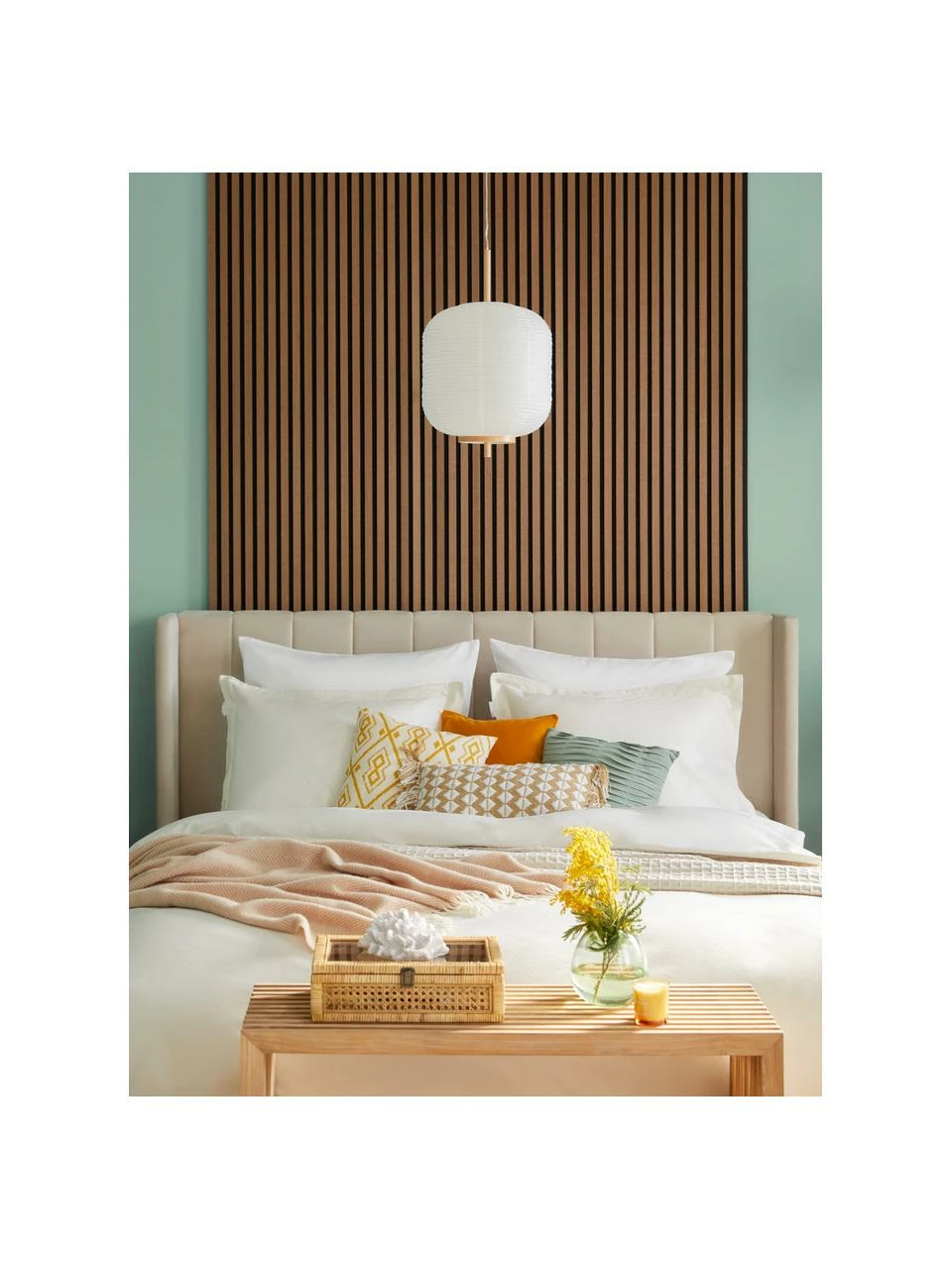 Westwing Collection Lit en tissu capitonné beige Dusk, 140 x 200 cm â Image 3