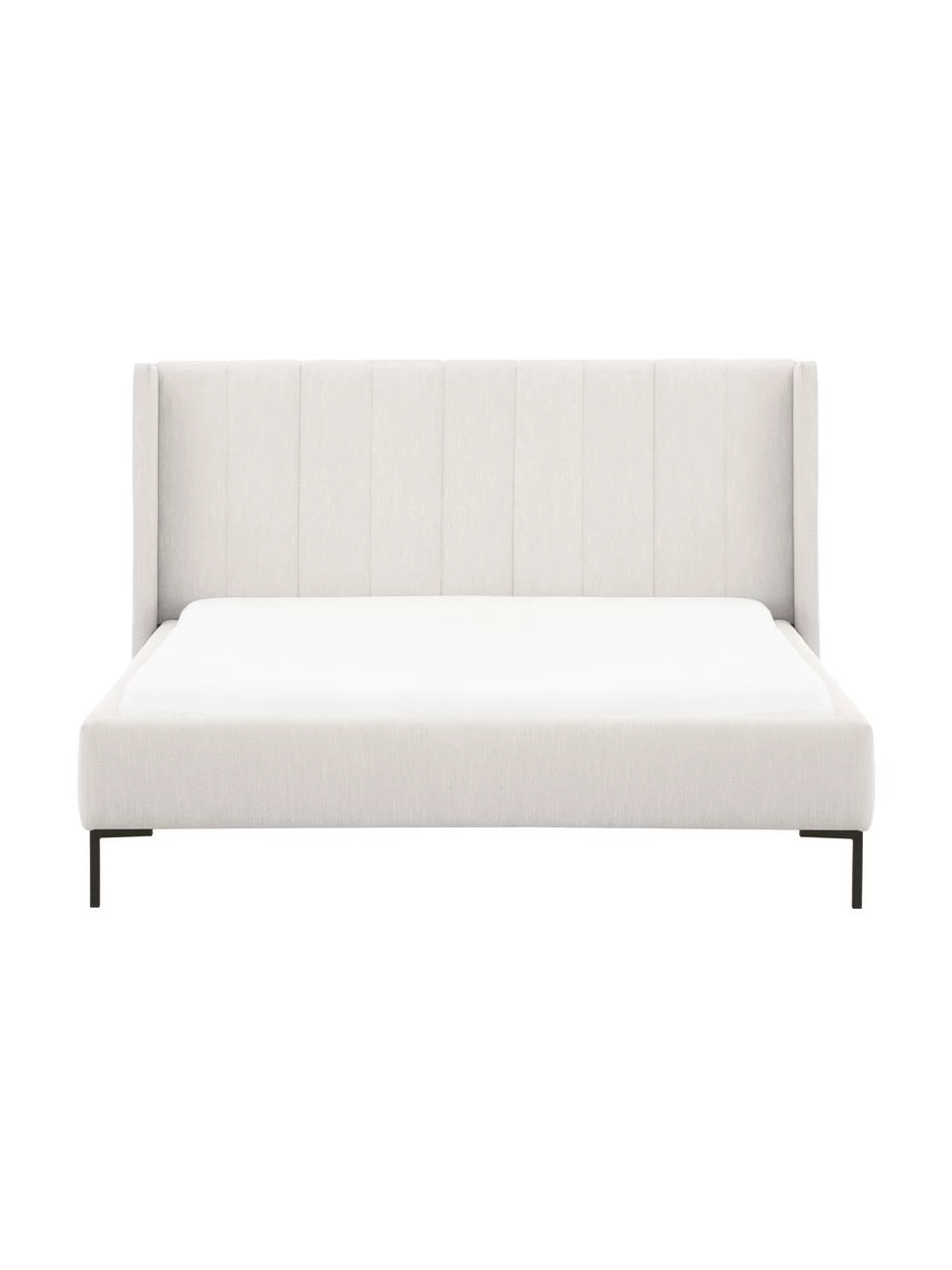 Westwing Collection Lit en tissu capitonné grège Dusk, 140 x 200 cm – Image 4