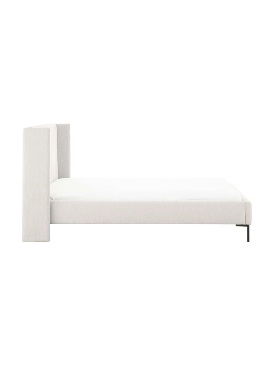 Westwing Collection Lit en tissu capitonné grège Dusk, 140 x 200 cm – Image 5