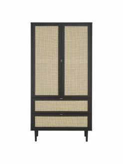 Westwing Collection Petite armoire en cannage 2 portes Aries, larg. 100 x haut. 194 cm