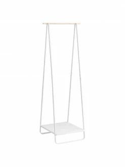 Yamazaki Porte-manteau en métal blanc Tower, larg. 52 x haut. 140 cm