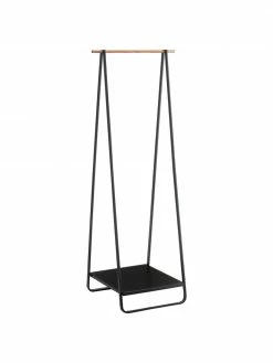 Yamazaki Porte-manteau en métal noir Tower, larg. 52 x haut. 140 cm