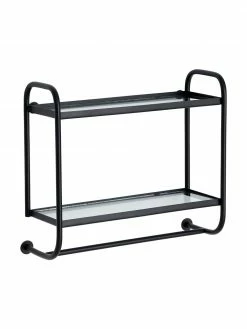 Porte-manteau mural métal noir Thelma, larg. 43 x haut. 42 cm