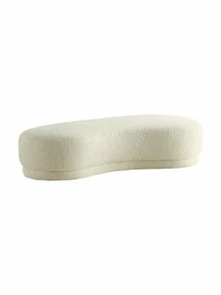 Pouf en peluche blanc crème Coconino, larg. 160 x haut. 36 cm