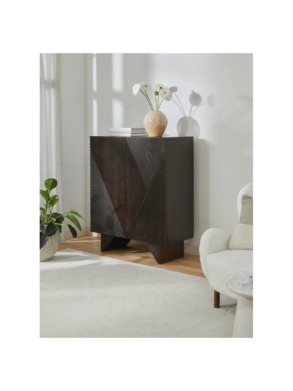 Westwing Collection Rangement bois massif Louis, larg. 100 x haut. 120 cm – Image 2