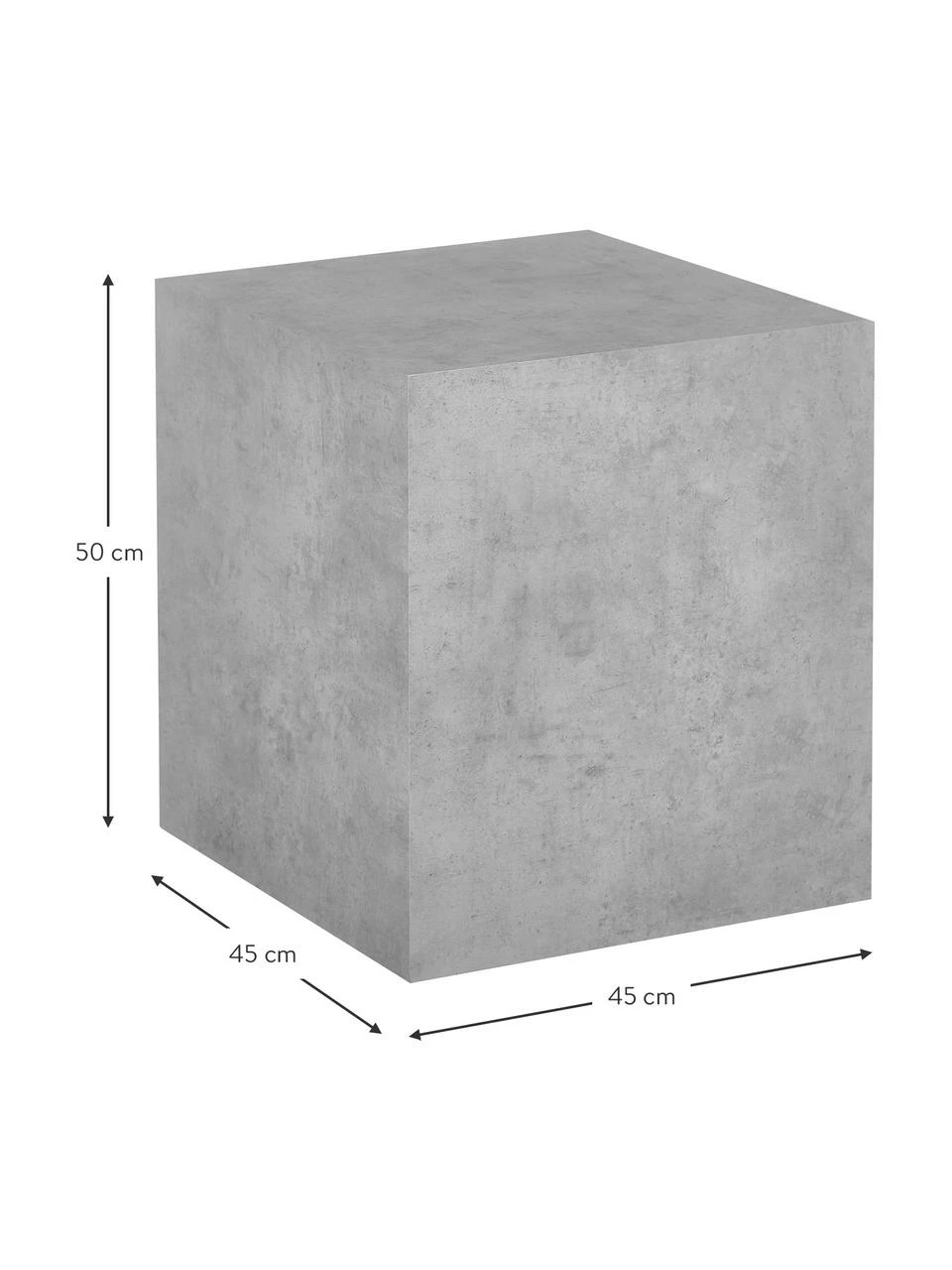 Westwing Collection Table d'appoint aspect béton Lesley, larg. 45 x haut. 50 cm – Image 4