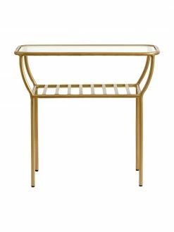 Nordal Table d'appoint avec plateau en verre Maeve, larg. 50 x haut. 45 cm
