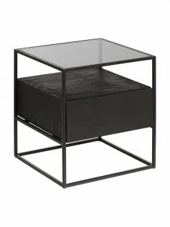 Westwing Collection Table d'appoint avec tiroir Theodor, larg. 45 x haut. 50 cm