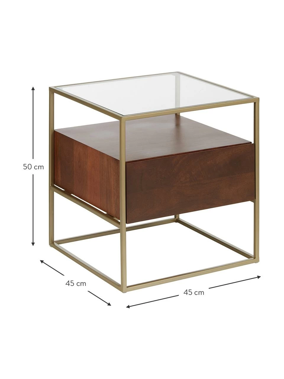 Westwing Collection Table d'appoint avec tiroir Theodor, larg. 45 x haut. 50 cm â Image 4