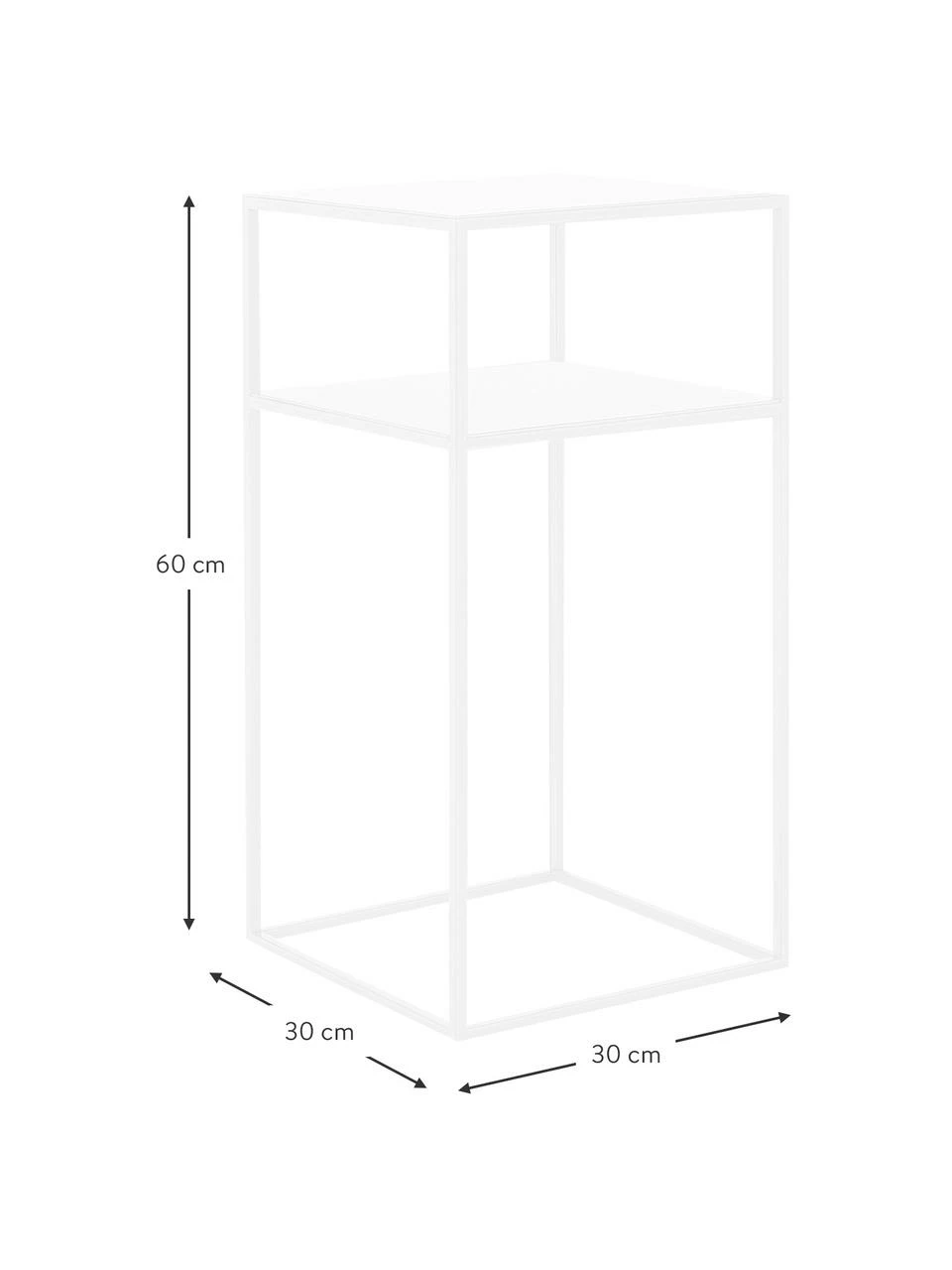 Table d'appoint blanche en métal Tensio, larg. 30 x prof. 30 cm â Image 3