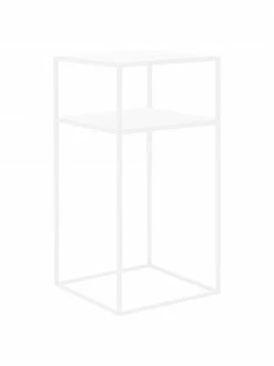 Table d'appoint blanche en métal Tensio, larg. 30 x prof. 30 cm