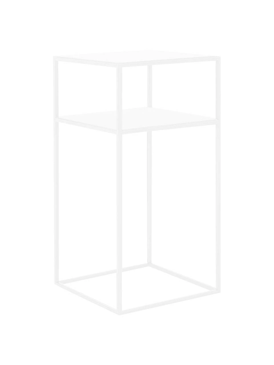 Table d'appoint blanche en métal Tensio, larg. 30 x prof. 30 cm
