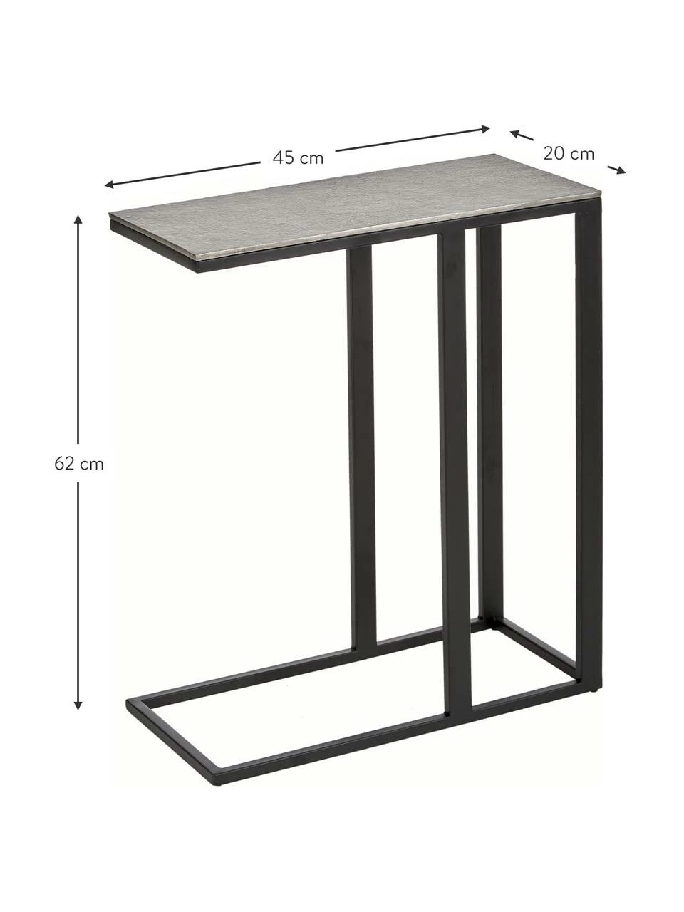 Westwing Collection Table d'appoint design industriel Edge, larg. 45 x haut. 62 cm â Image 4