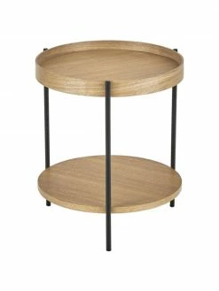 Westwing Collection Table d'appoint en bois avec rangement Renee, Ø 44 x haut. 49 cm