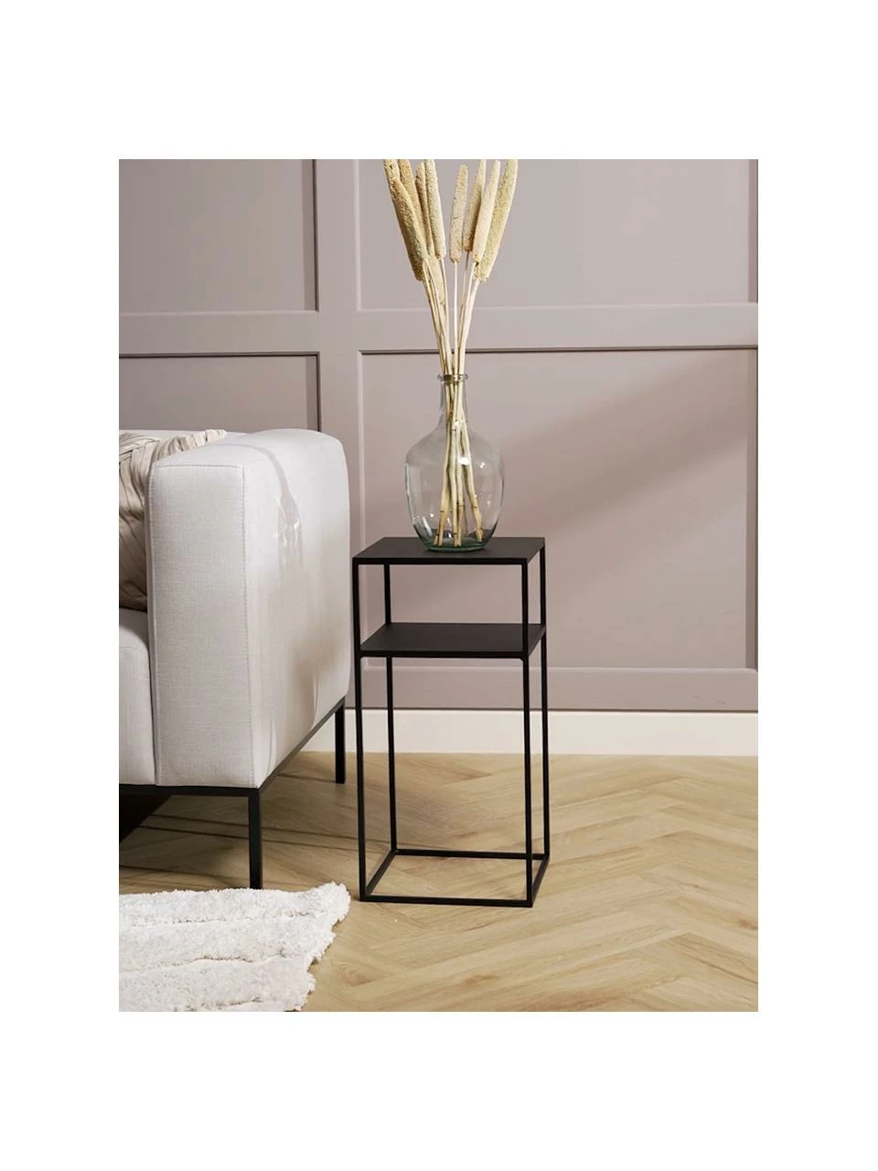 Table d'appoint en métal, noire Tensio, larg. 30 x prof. 30 cm – Image 2