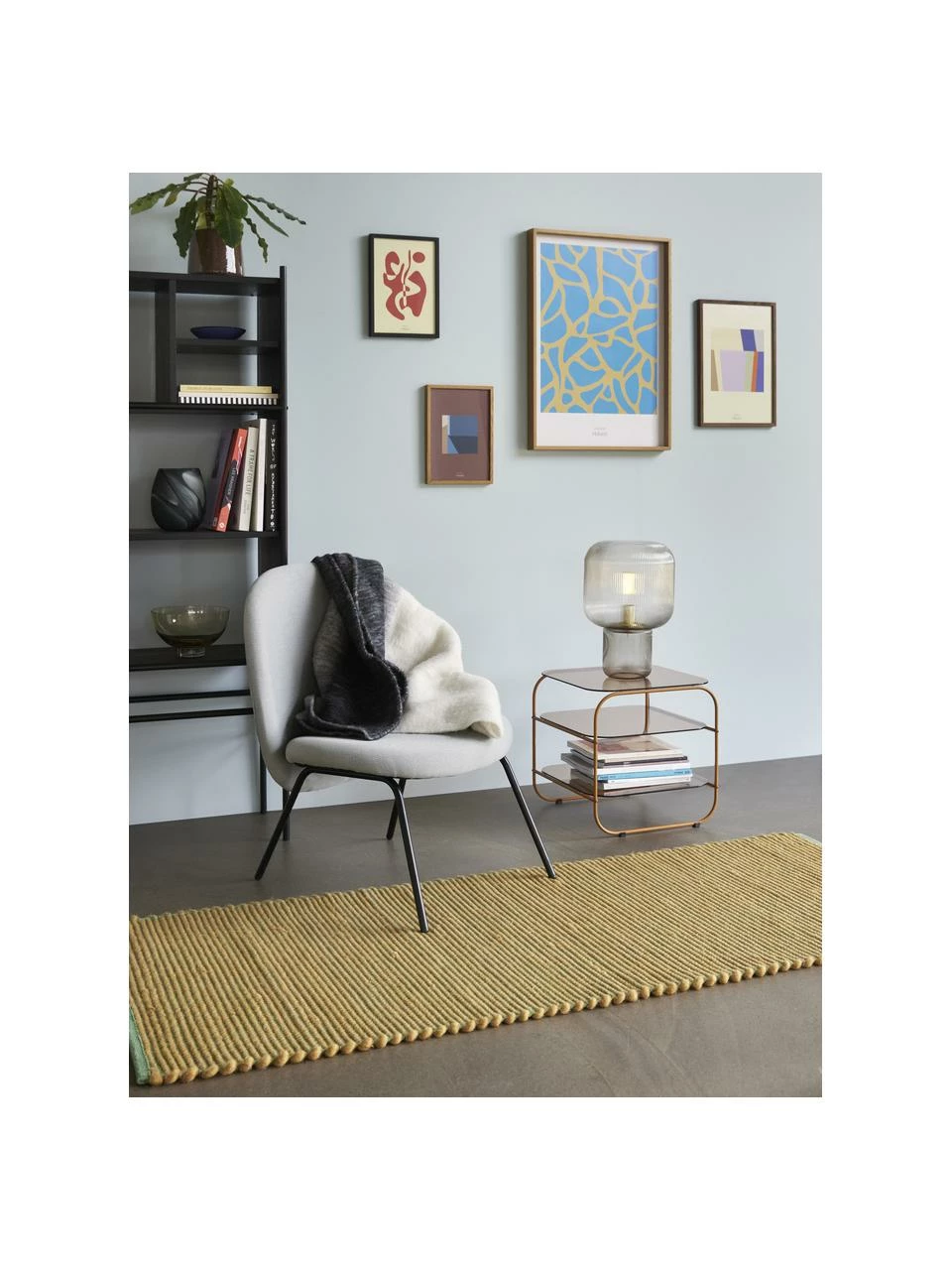 Hübsch Table d'appoint en verre couleur ambrée Echo, larg. 41 x haut. 42 cmDisponibilité limitée – Image 5