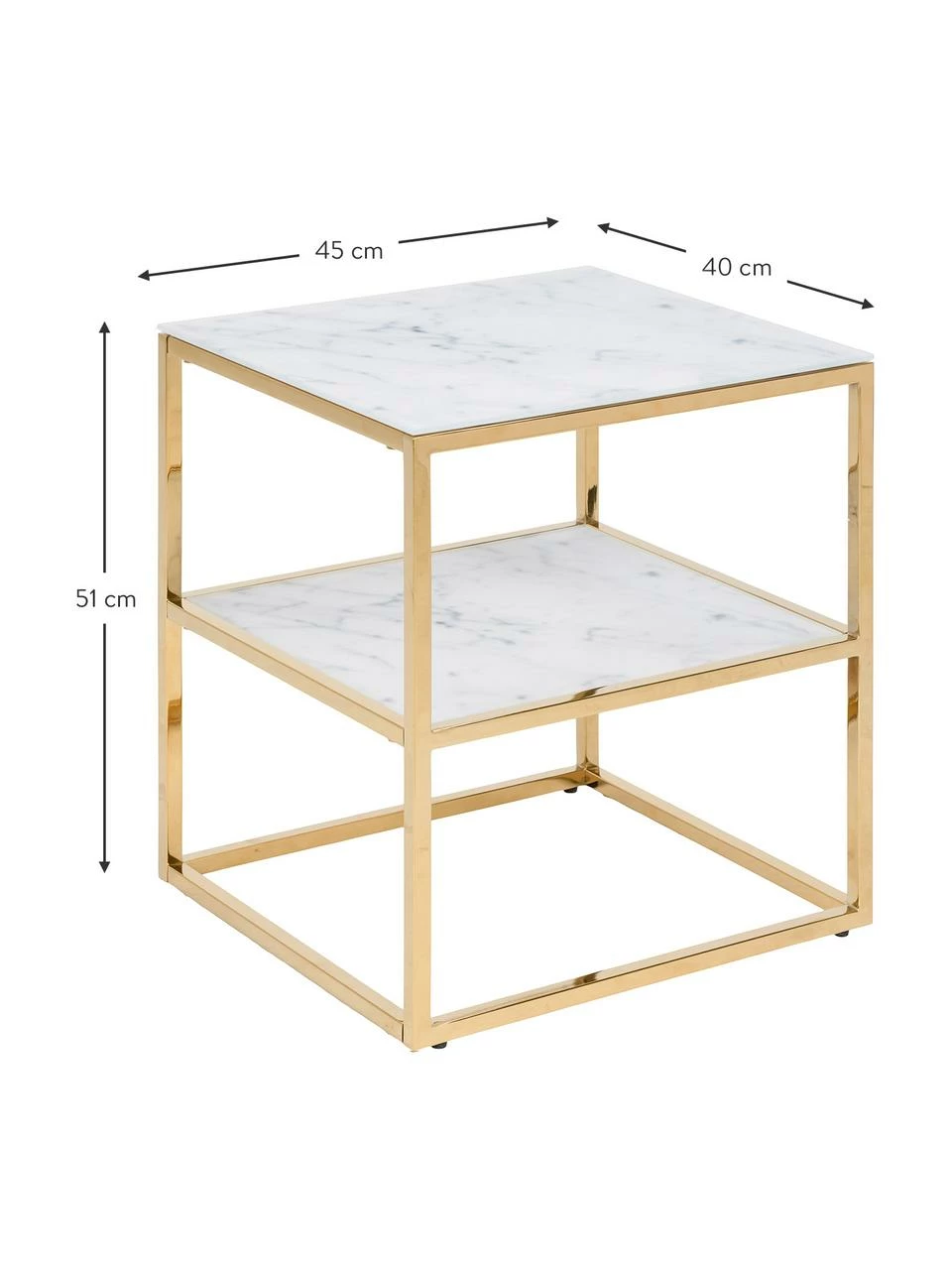 Table d'appoint en verre marbré Aruba, larg. 40 x haut. 51 cm â Image 3