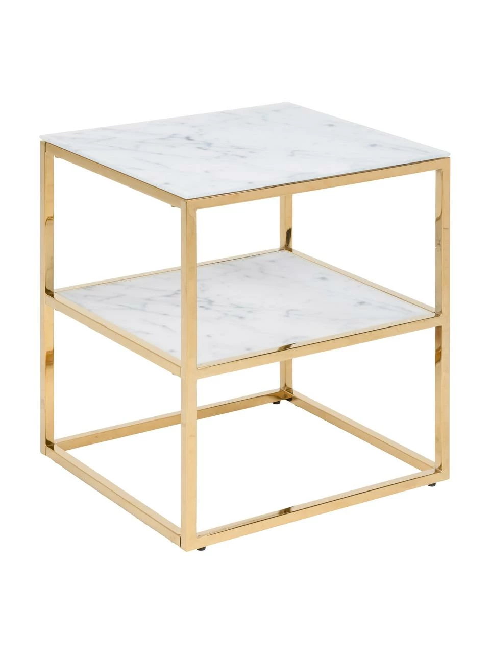 Table d'appoint en verre marbré Aruba, larg. 40 x haut. 51 cm