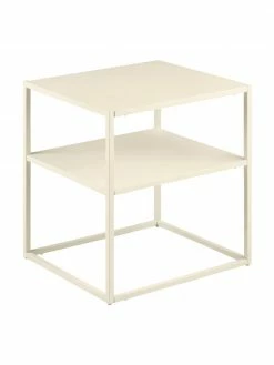 Westwing Collection Table d'appoint industrielle en métal beige Neptun, larg. 45 x prof. 40 cm