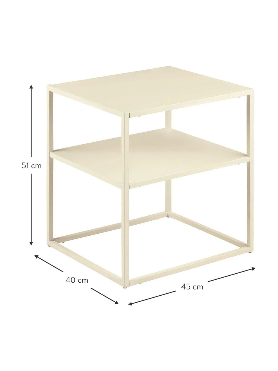 Westwing Collection Table d'appoint industrielle en métal beige Neptun, larg. 45 x prof. 40 cm – Image 4