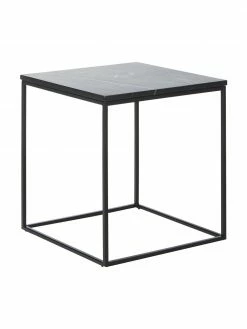 Westwing Collection Table d'appoint marbre Alys, larg. 45 x haut. 50 cm