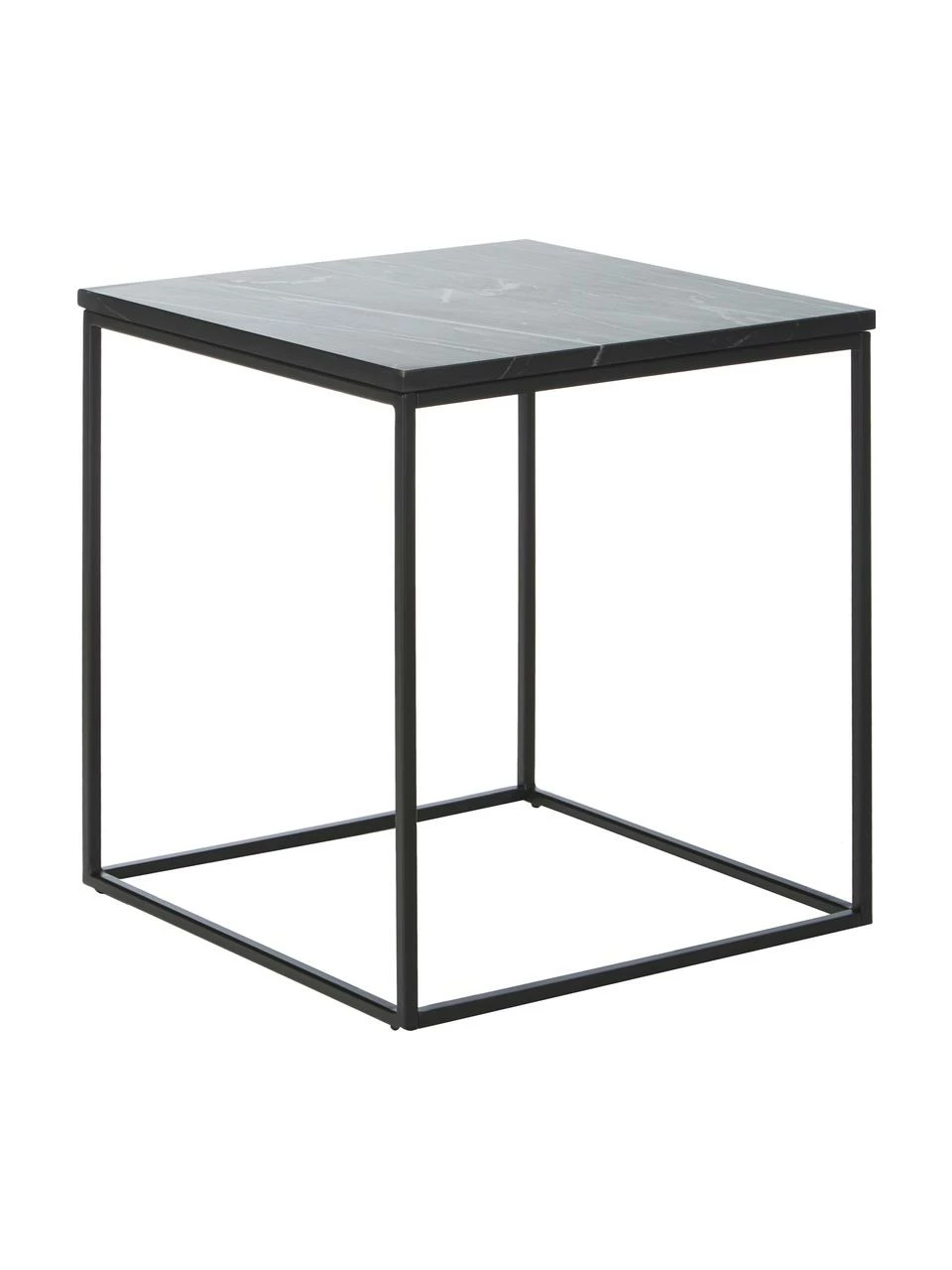 Westwing Collection Table d'appoint marbre Alys, larg. 45 x haut. 50 cm