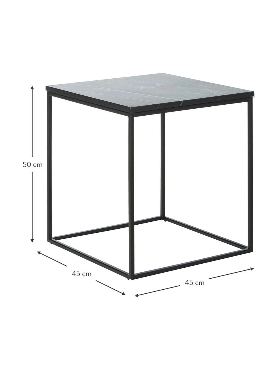 Westwing Collection Table d'appoint marbre Alys, larg. 45 x haut. 50 cm – Image 3