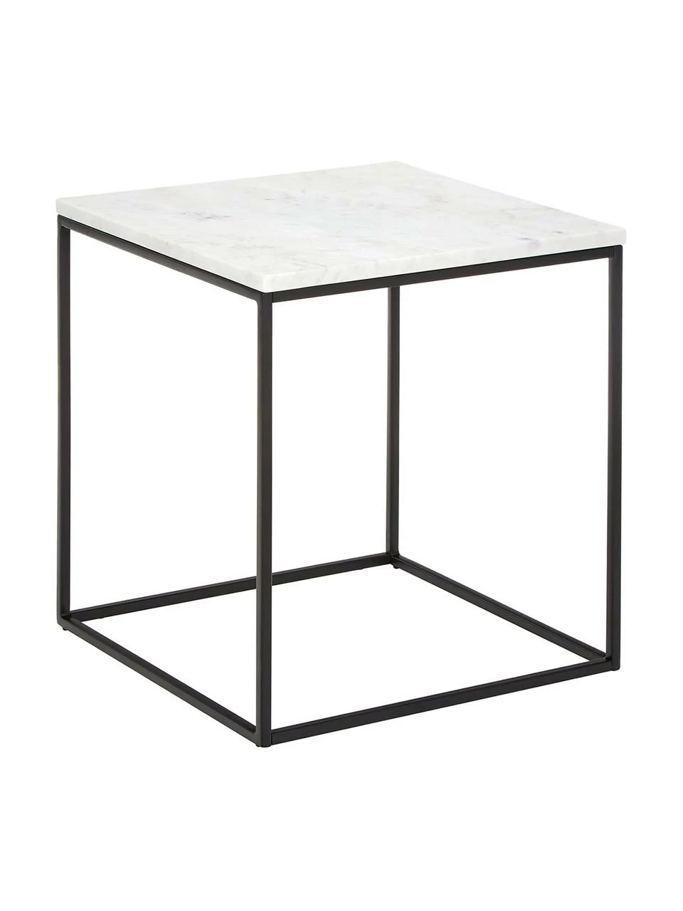 Westwing Collection Table d'appoint marbre Alys, larg. 45 x haut. 50 cm