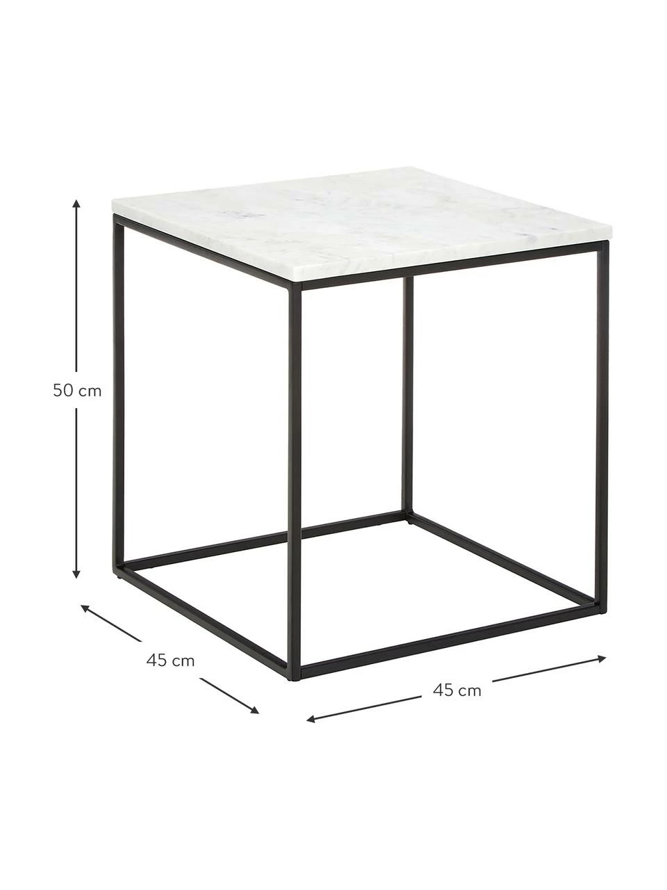 Westwing Collection Table d'appoint marbre Alys, larg. 45 x haut. 50 cm â Image 3