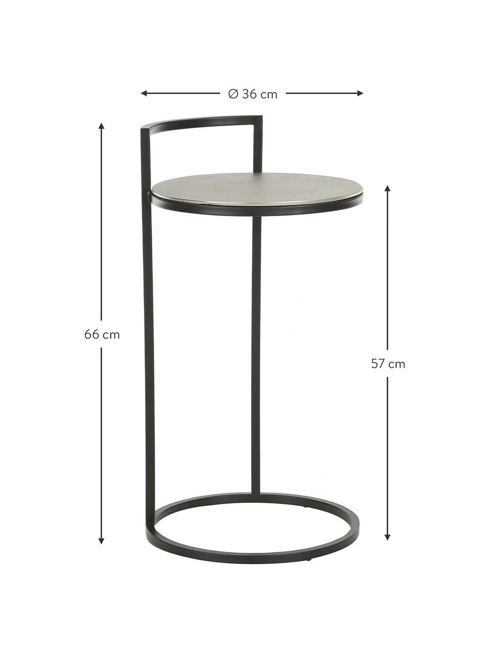 Westwing Collection Table d'appoint ronde Circle, Ă 36 x haut. 66 cm â Image 4