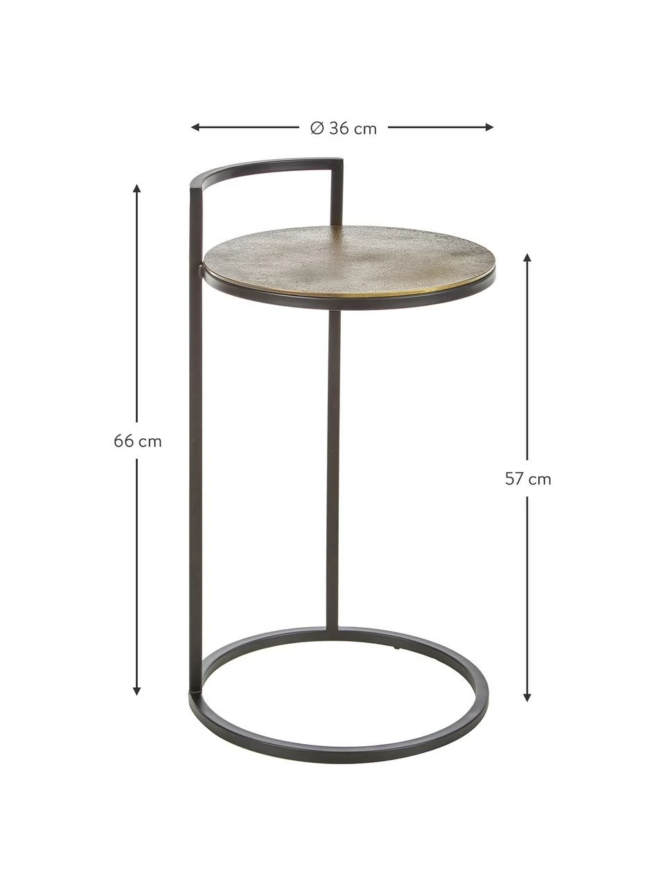 Westwing Collection Table d'appoint ronde Circle, Ă 35 x haut. 66 cm â Image 4