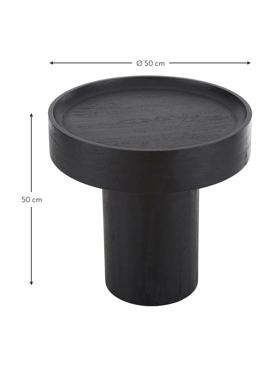 Westwing Collection Table d'appoint ronde bois de manguier Benno, Ă 50 x haut. 50 cm â Image 4