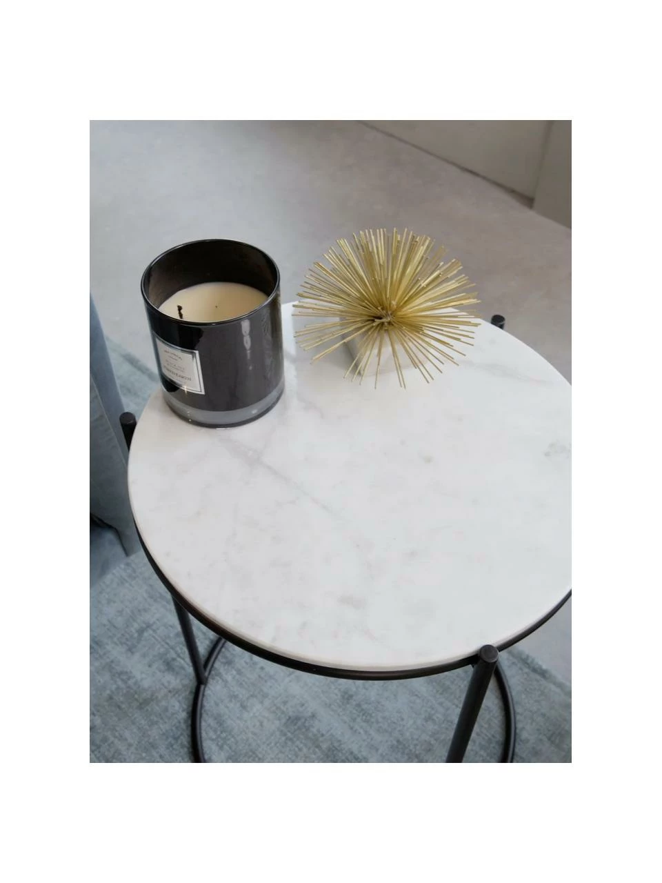 Westwing Collection Table d'appoint ronde en marbre Ella, Ă 40 x haut. 50 cm â Image 2