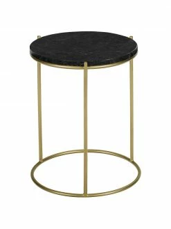 Westwing Collection Table d'appoint ronde en marbre Ella, Ø 40 x haut. 50 cm